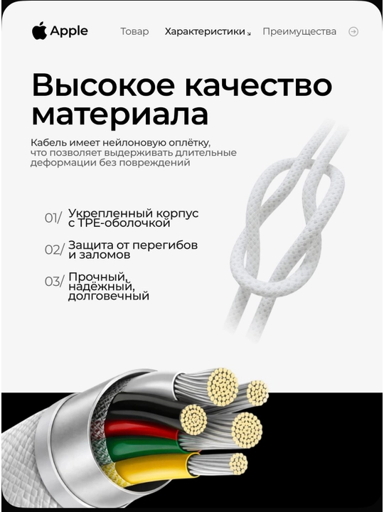 Кабель Apple Type-C / Type-C длиной 1 метр