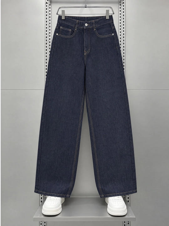 Erkaklar keng banan uslubidagi jinsi shimi, oversayz, denim material, Xitoy - 