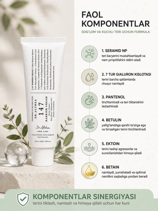 Dr Althea 147 krem, barrier cream, yuz kremi, namlovchi krem