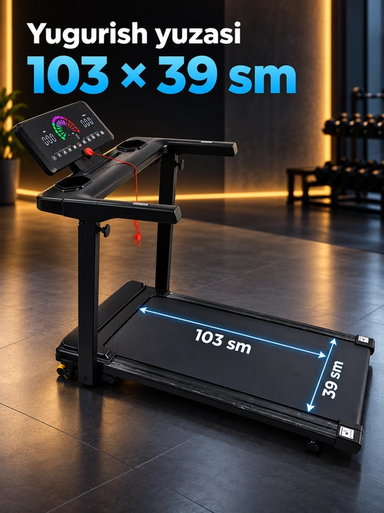 Yugurishh yulagi Uy uchun yig‘iladigan elektr yugurish yo‘lagi, 1,75 HP, 100 kg