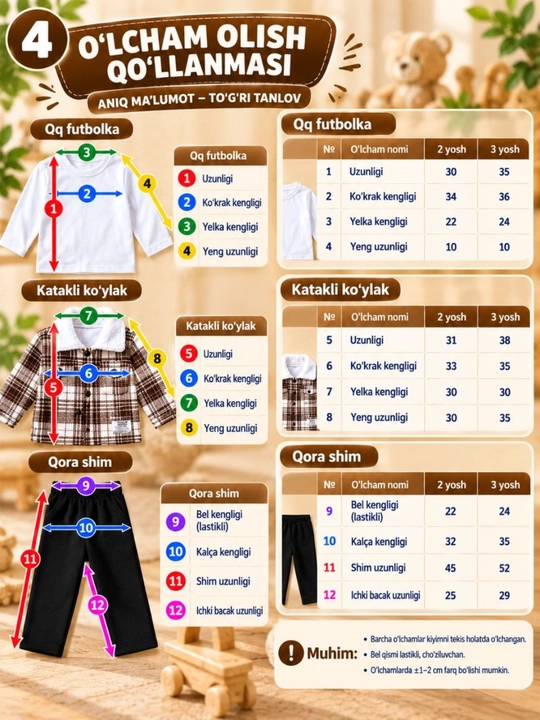 Комплект одежды для мальчика 3 предмета, 2–3 года