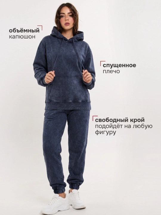 Ayollar sport kostyumi, xudi va jogger shim, oversize bichim, varenка effektli, LEON