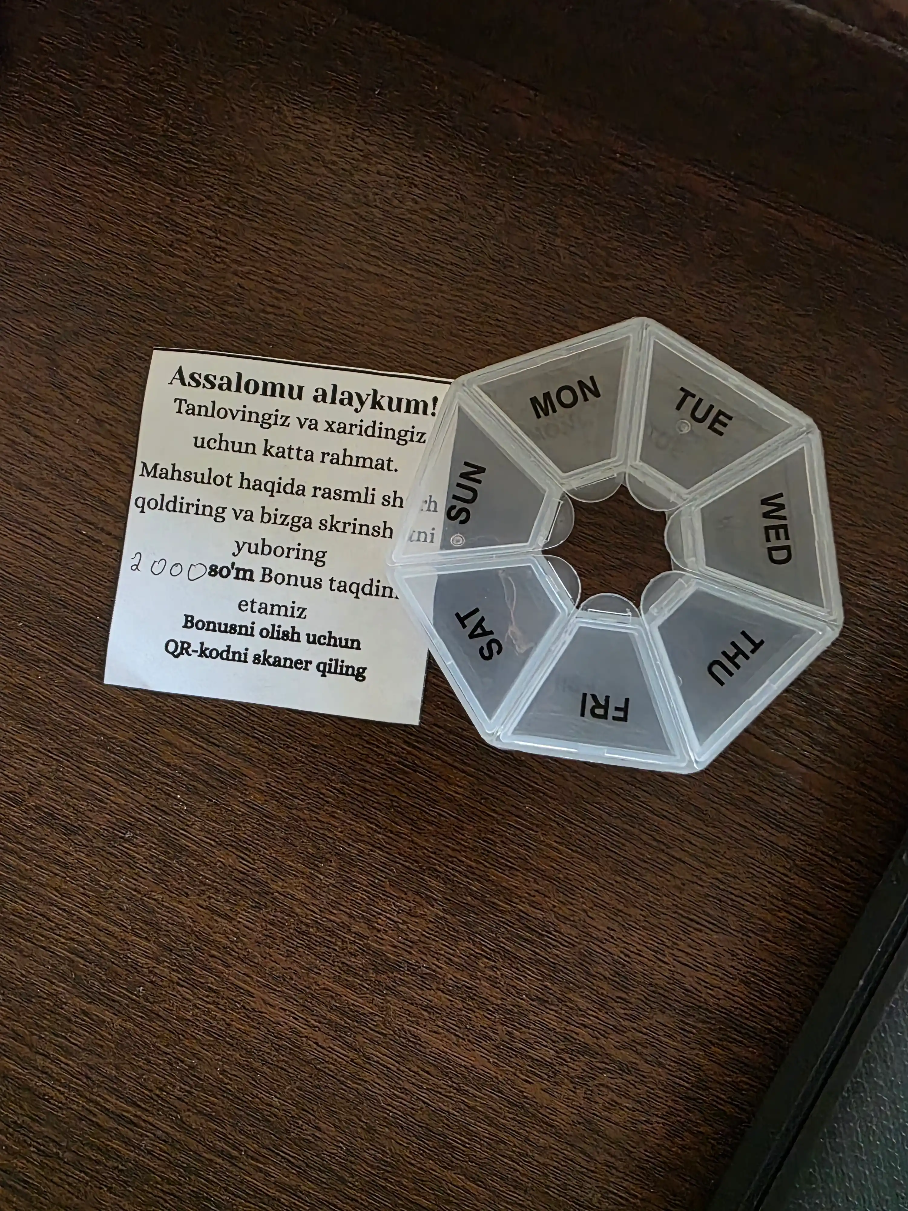 Dori qutisi haftalik organayzer, tabletkalar va vitaminlar uchun konteyner, dori idish