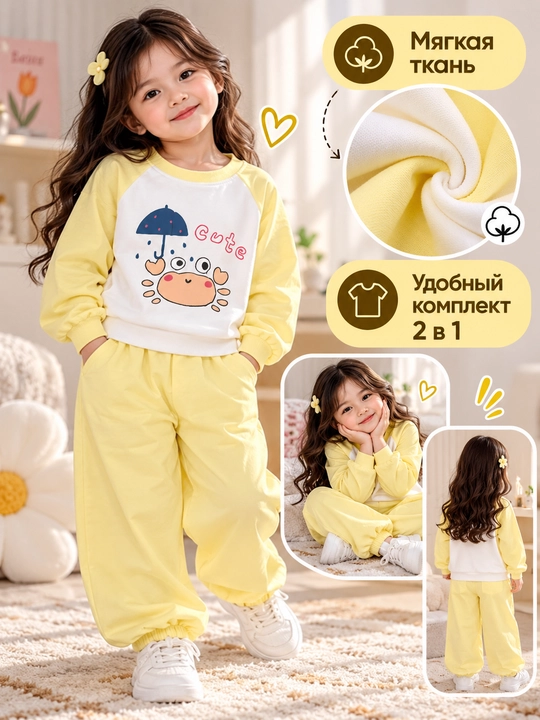 Bolalar uchun bahorgi kuzgi dvoyka kostyum, 2-5 yosh - 