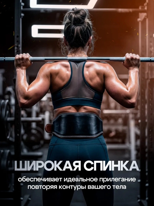 Кожаный пояс для тяжёлой атлетики и пауэрлифтинга, 15 см