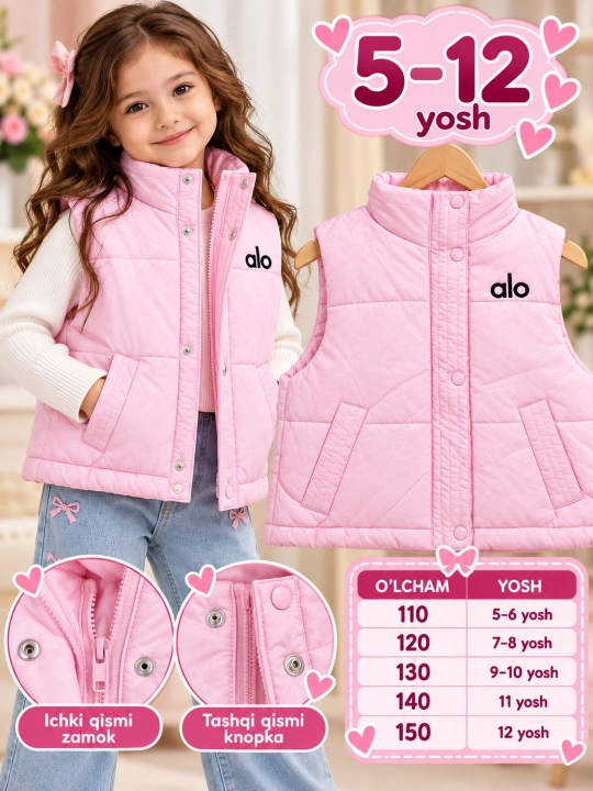Bolalar uchun issiq jiletka, kuz-qish mavsumi uchun
