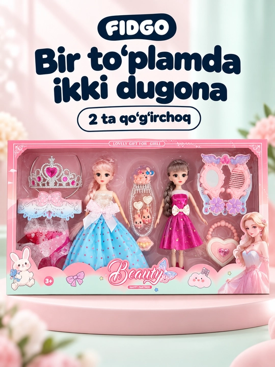 FIDGO qo‘g‘irchoqlari, liboslar va aksessuarlar bilan o‘yin to‘plamlari