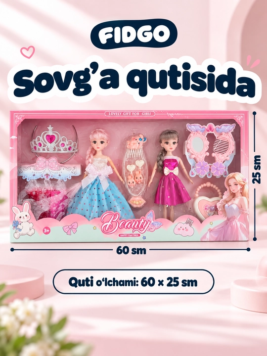 FIDGO qo‘g‘irchoqlari, liboslar va aksessuarlar bilan o‘yin to‘plamlari