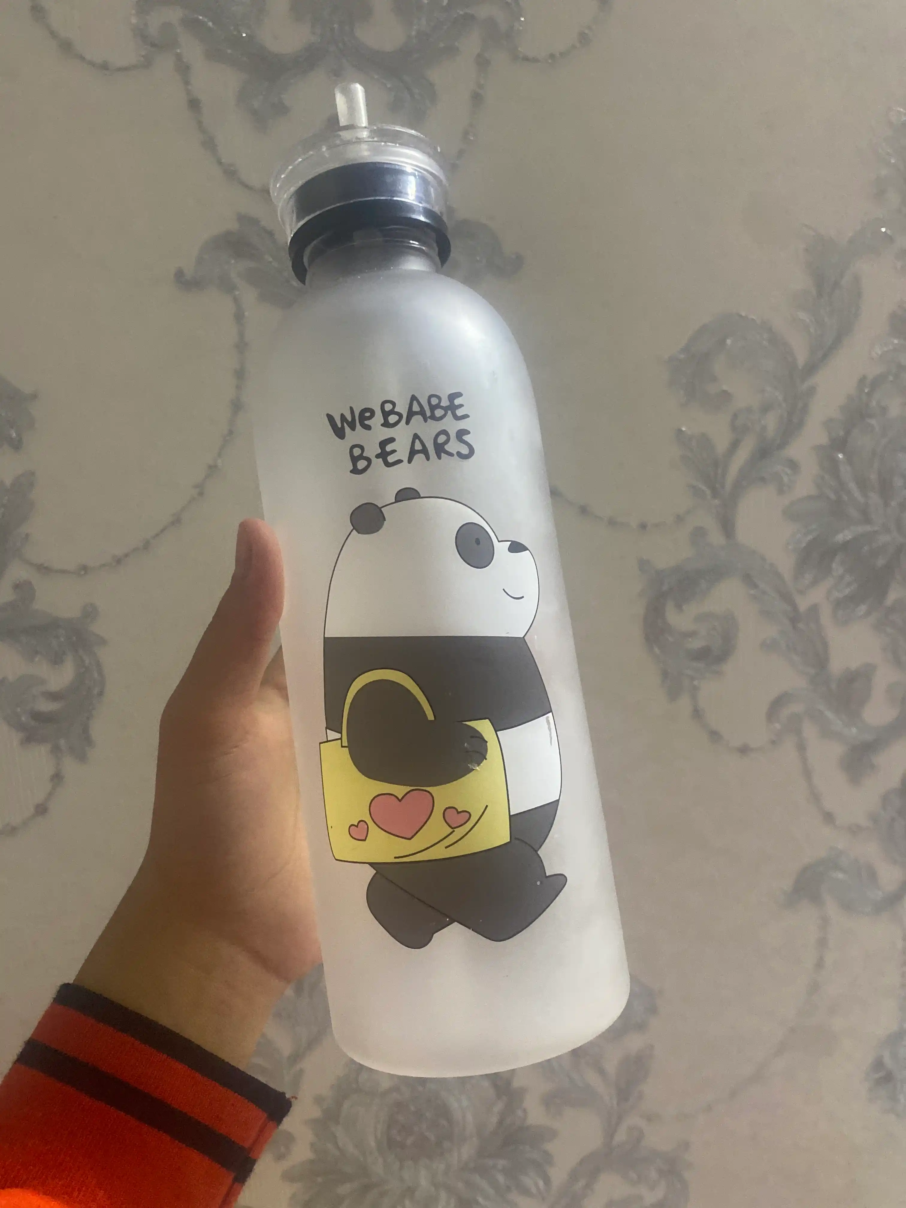 Mat plastikdan tayyorlangan ayiqli rasmli shisha, 1000 ml