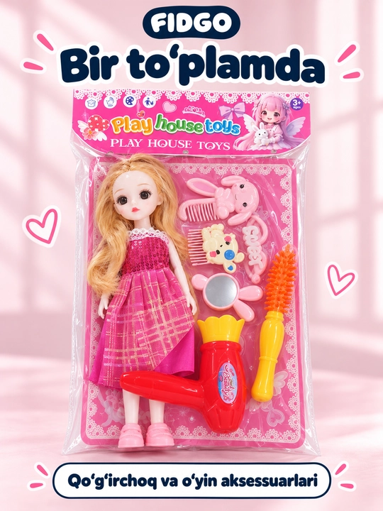 FIDGO qo‘g‘irchoqlari va aksessuarli o‘yin to‘plamlari