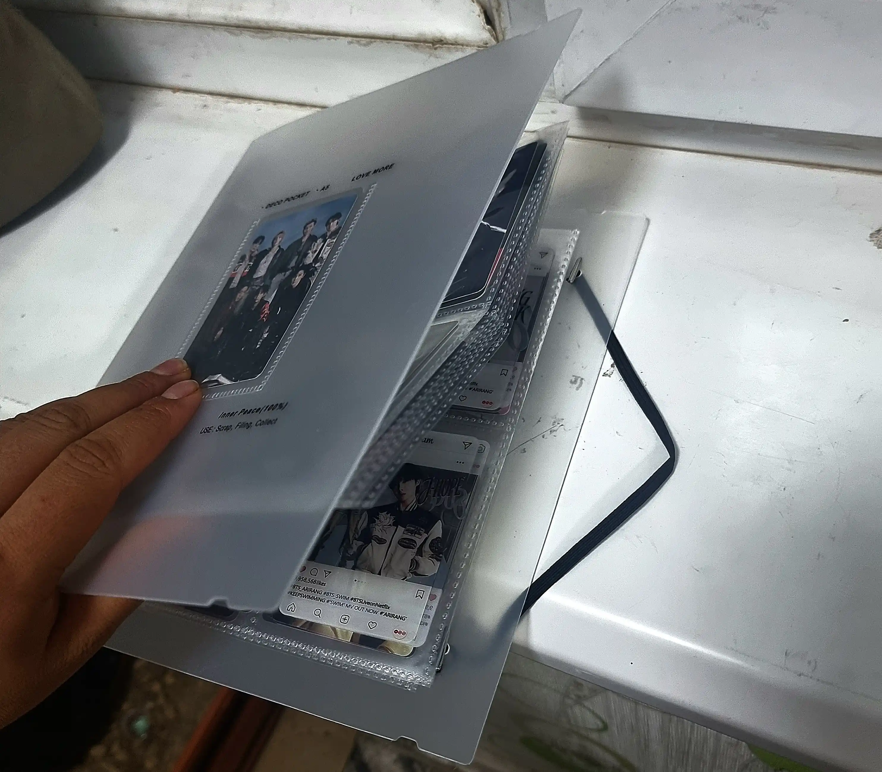 Binder - A5 K-pop kartalari uchun albom, shaffof 10 ta fayl