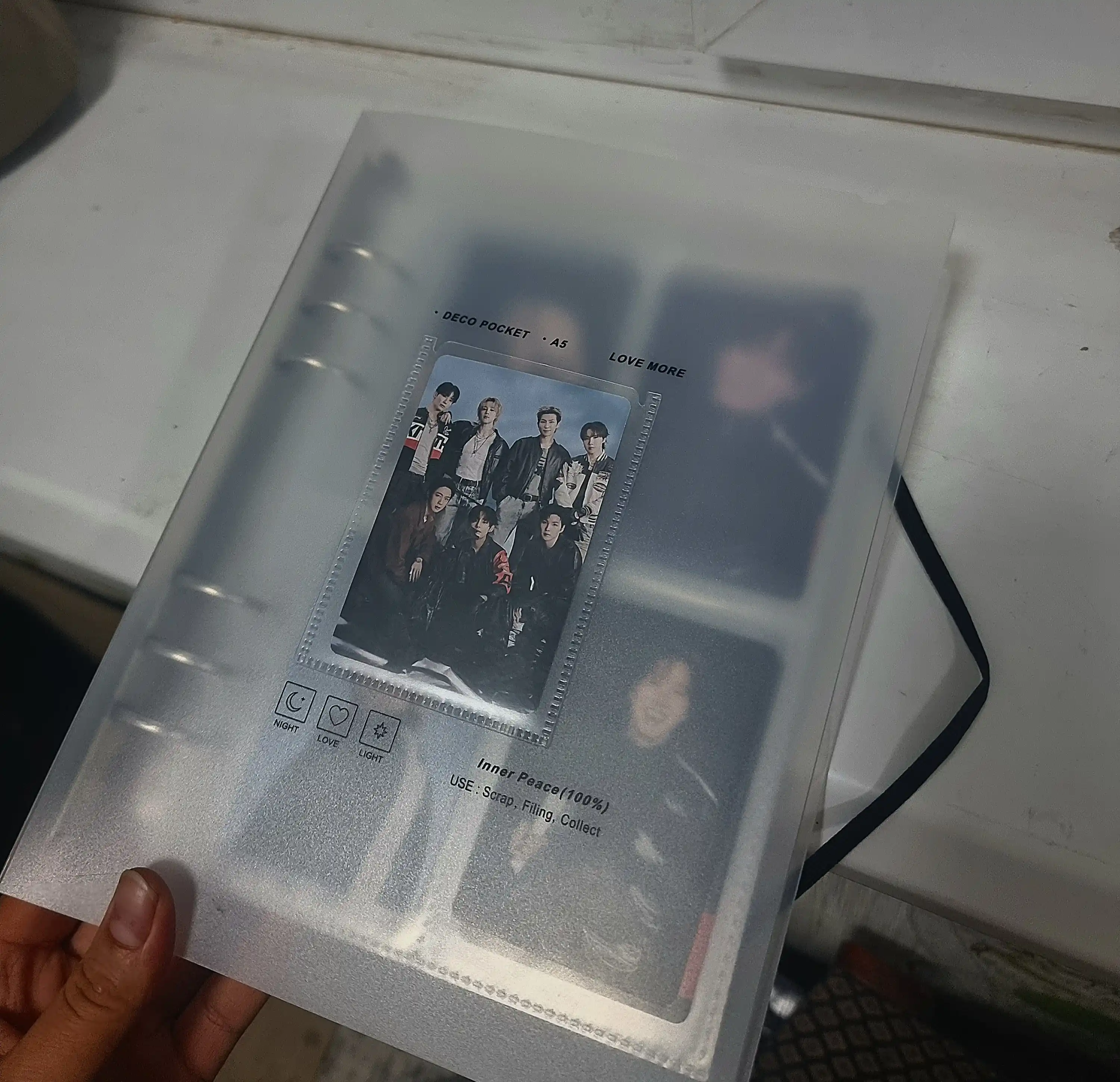 Binder - A5 K-pop kartalari uchun albom, shaffof 10 ta fayl