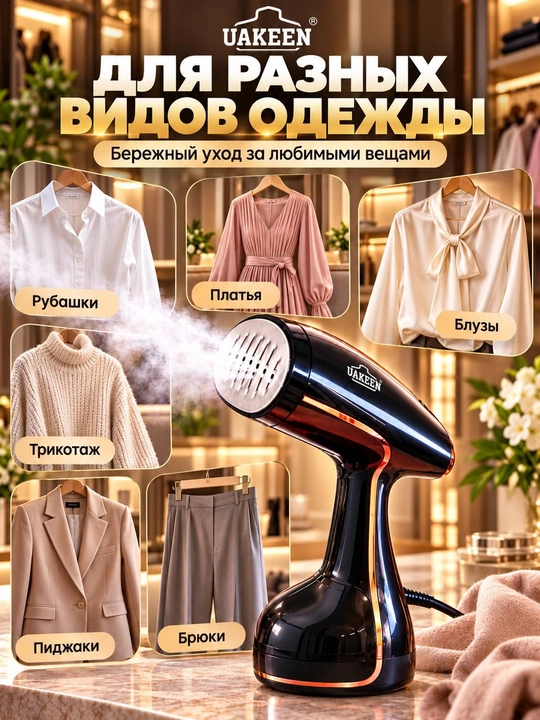 Отпариватель, мощный UAKEEN GERMANY 2000W, утюг, паровой утюг, ручной утюг,