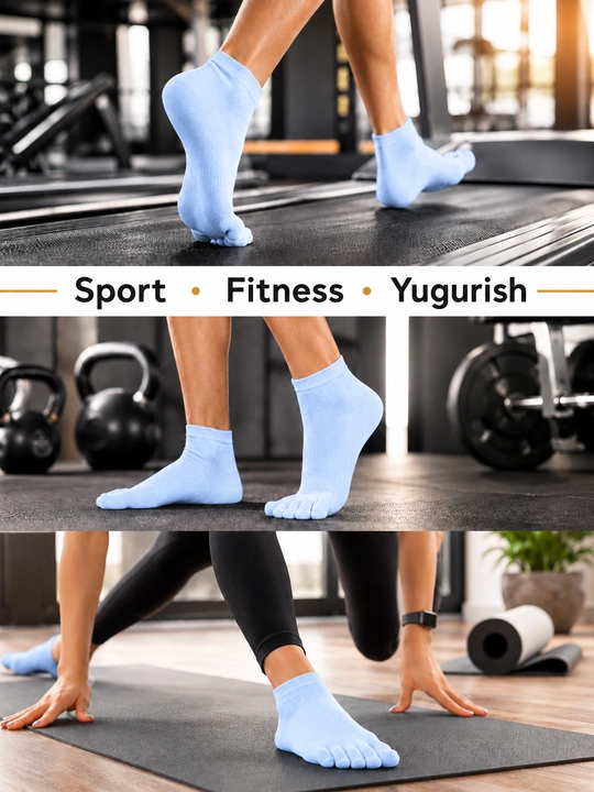 Ajratilgan barmoqli erkaklar va ayollar paypoqlari, sport va kundalik, paxtadan