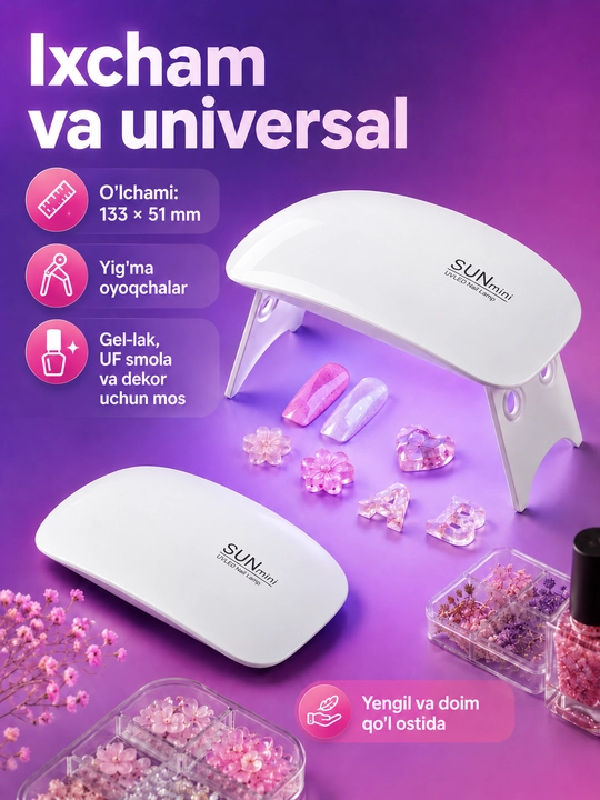 Epoksid smola uchun UV lampa, ultrabinafsha lampa, UV fonarik