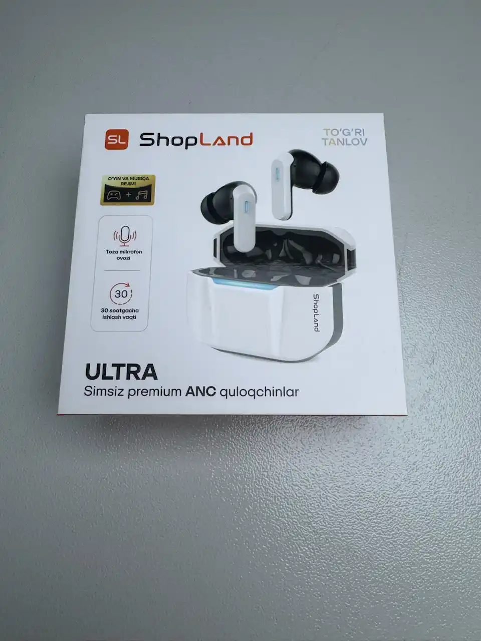 ShopLand Ultra simsiz premium quloqchinlar, ANC/ENC, o‘yin va musiqa uchun naushnik