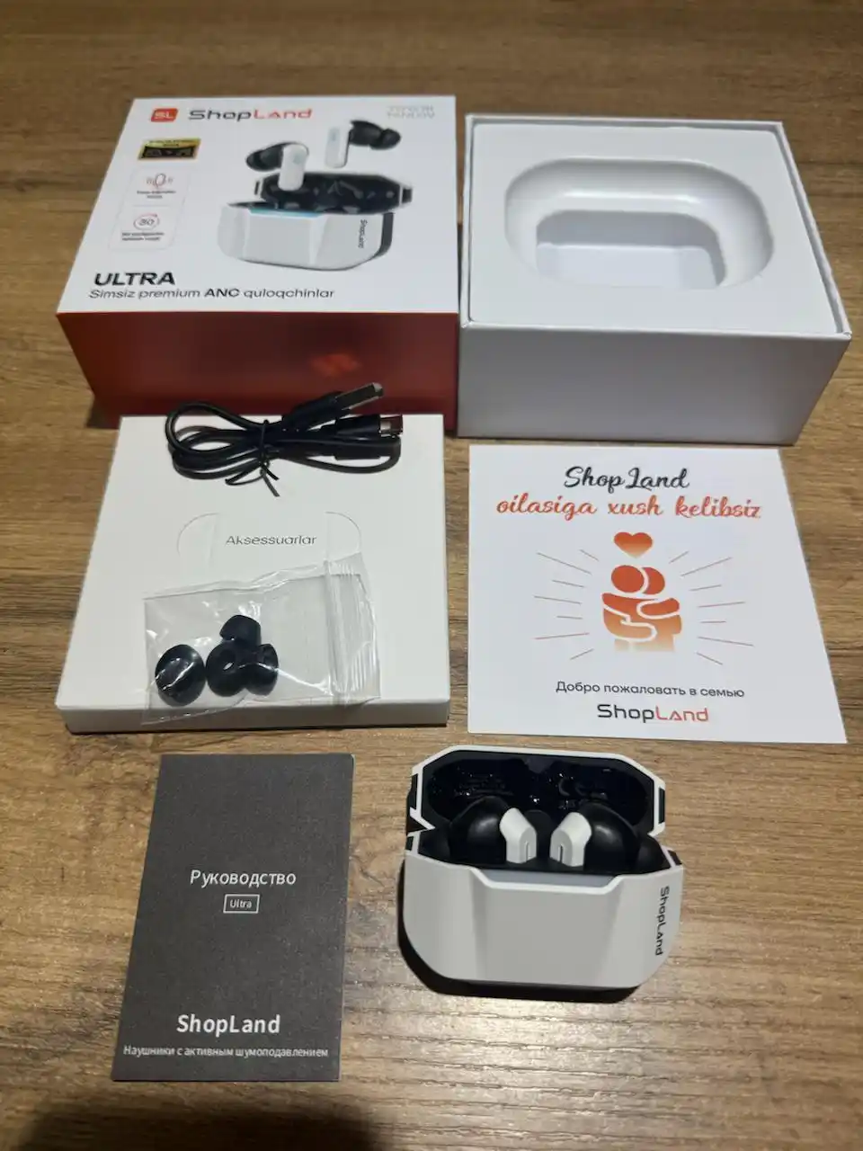 ShopLand Ultra simsiz premium quloqchinlar, ANC/ENC, o‘yin va musiqa uchun naushnik