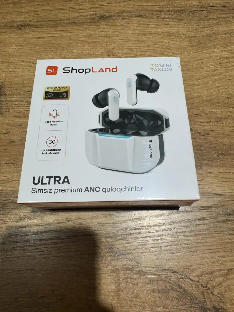 ShopLand Ultra simsiz premium quloqchinlar, ANC/ENC, o‘yin va musiqa uchun naushnik