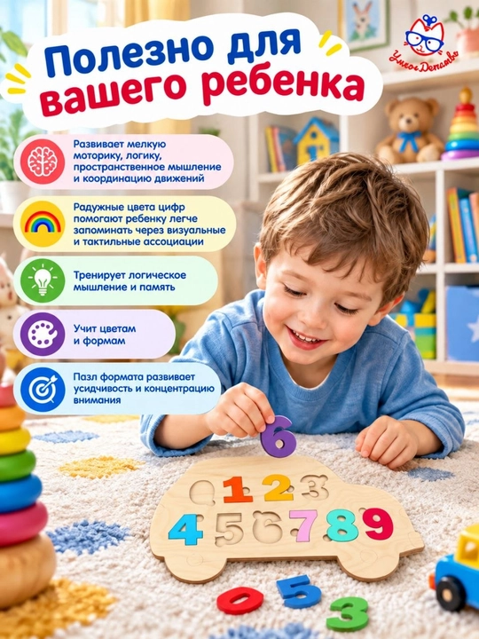 Yog‘och pazl, yozuv mashinkasi, o‘rgatuvchi raqamlar