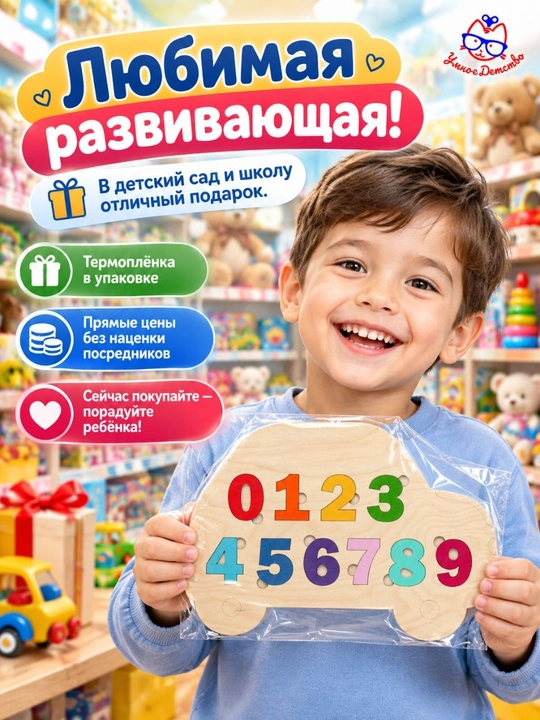 Yog‘och pazl, yozuv mashinkasi, o‘rgatuvchi raqamlar
