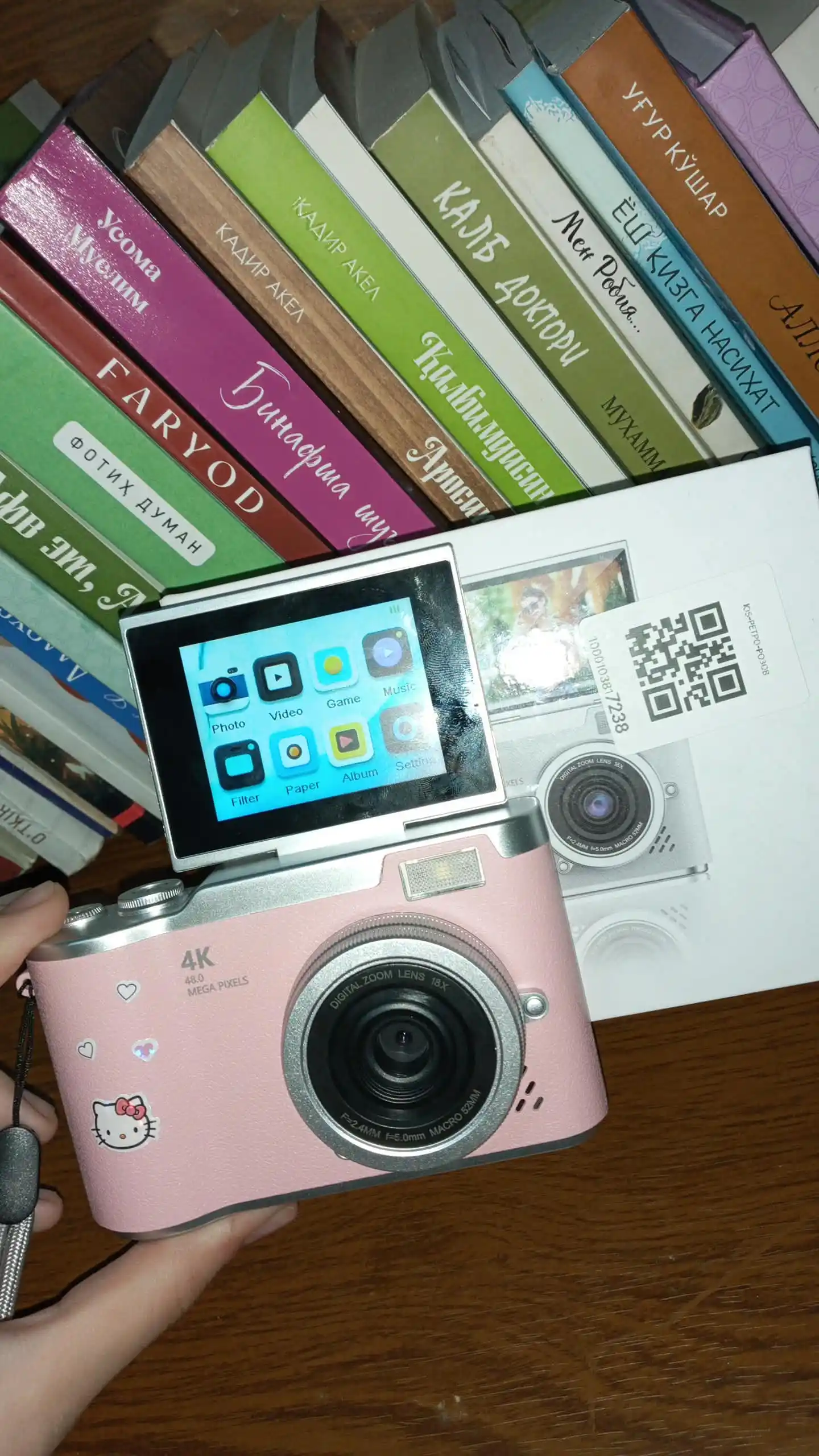 Bolalar fotoapparati, retro raqamli kamera, xotirali mini foto va video kamera