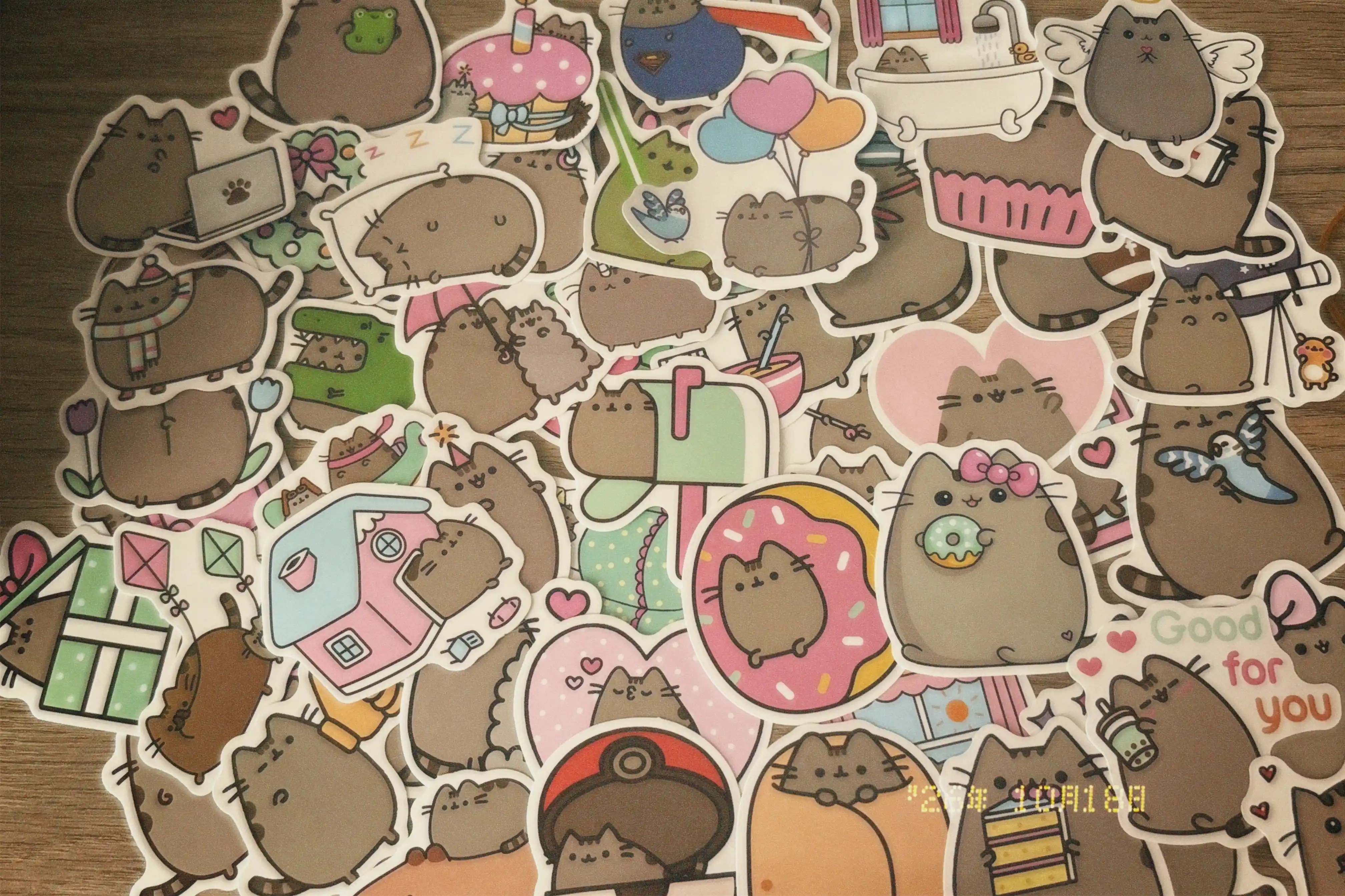 Стикеры Pusheen — милые котики, 60 шт