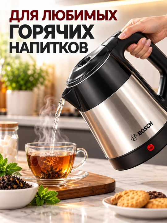 Электрический чайник Bosch BS-7968 с металлическим корпусом