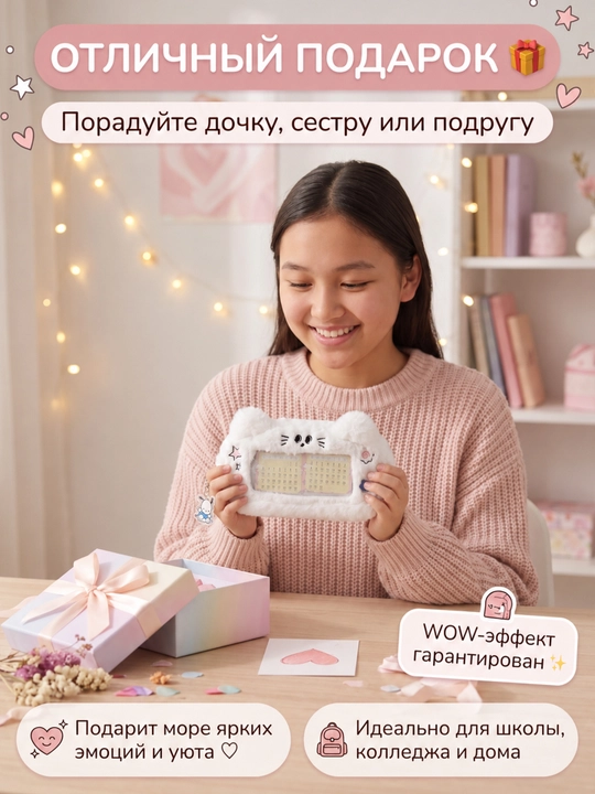 Пенал WKND&HOL плюшевый в корейском стиле вместительный