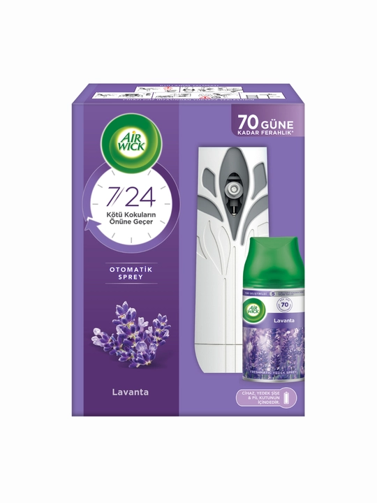 Airwick avtomatik aerozolli havo spreyi "Lavanda dalalari", 250ml
