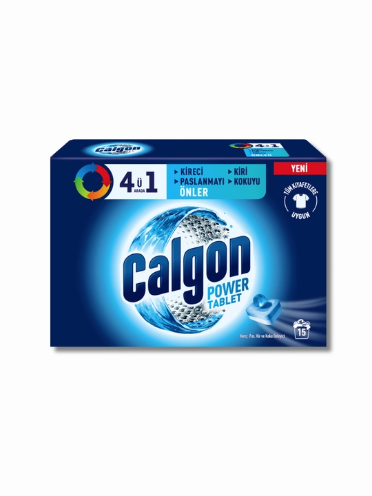 Tabletkalar suvni yumshatish uchun Calgon 4 si 1 da, 15 tabletkalar
