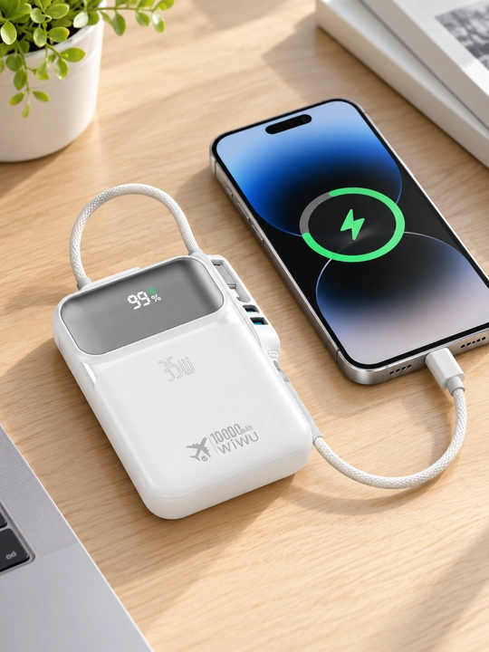 Внешний аккумулятор WiWU Wi-P052, 10000 мАч, 35 Вт, быстрая зарядка, Type-C, Lightning - 