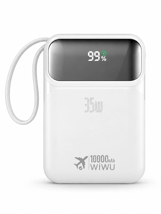 Power Bank WiWU Wi-P052, 10000 mAh, 35W, tezkor zaryadlash, Type-C va Lightning