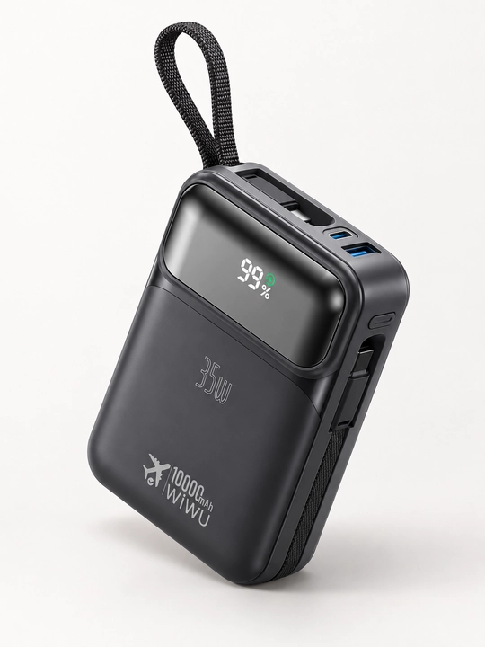 Power Bank WiWU Wi-P052, 10000 mAh, 35W, tezkor zaryadlash, Type-C va Lightning