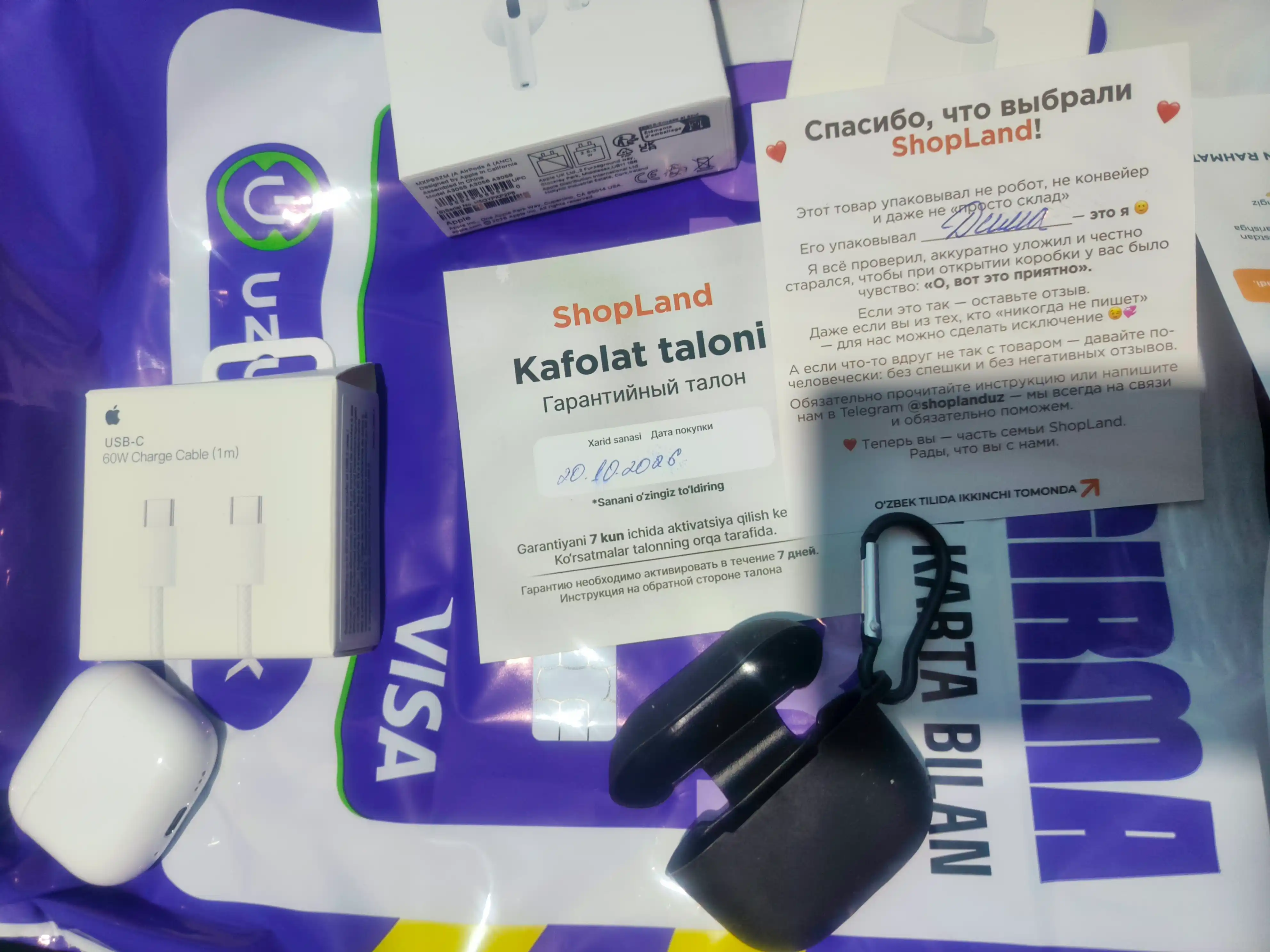 Simsiz quloqchinlar Pods 4 ANC , iPhone va Android uchun naushnik 4ta sovg'a