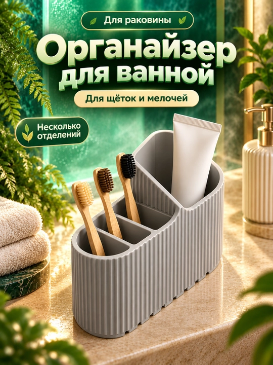 Рифленый органайзер для хранения мелочей в ванной - 