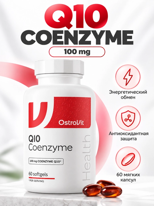 OstroVit Q10 Coenzyme, 60 ta yumshoq kapsula - 