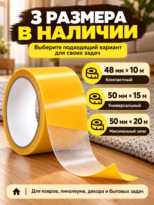 Ковровый скотч лента, 15 м