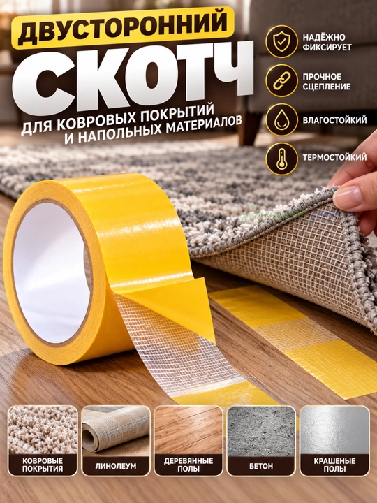Ковровый скотч лента, 15 м