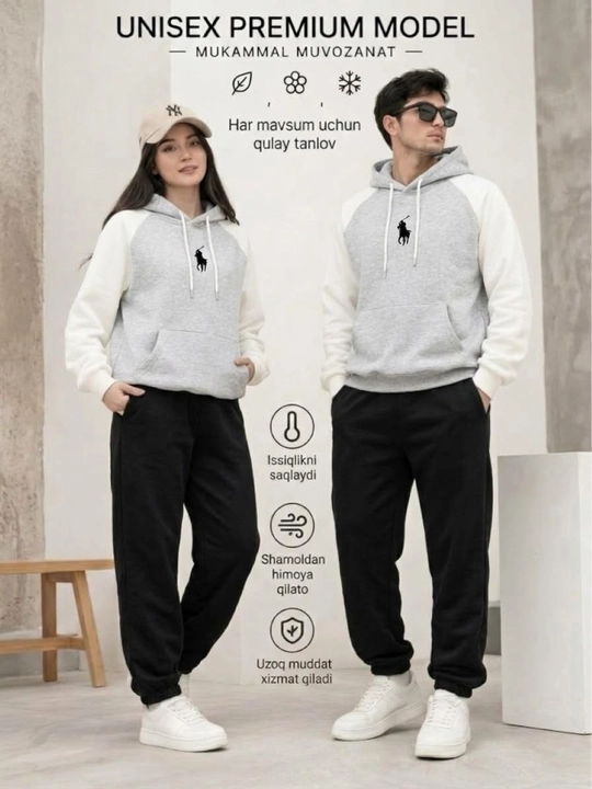 Unisex Premium Polo xudi (kombinatsiyalangan yengli, paxta matodan) - 