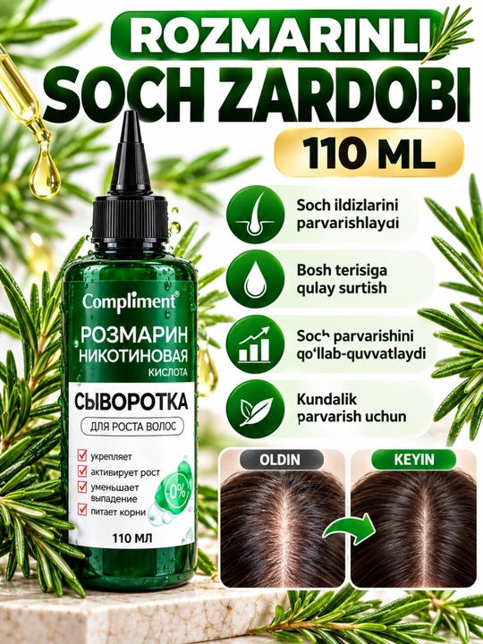 Soch parvarishi to‘plami: shampun 400 ml, balzam 400 ml, niqob 300 ml, zardob 110 ml