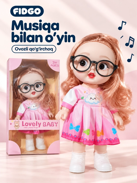 Куклы FIDGO в очках, музыкальные Baby Lovely 20 см и модели 30 см