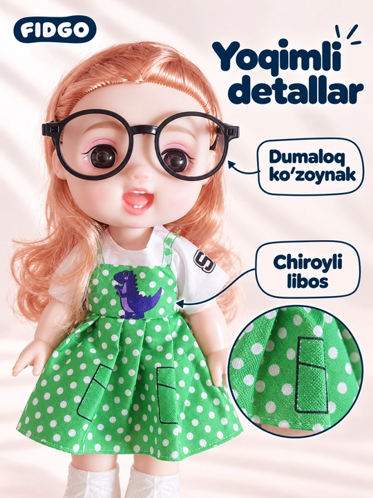 Куклы FIDGO в очках, музыкальные Baby Lovely 20 см и модели 30 см