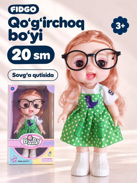 Куклы FIDGO в очках, музыкальные Baby Lovely 20 см и модели 30 см