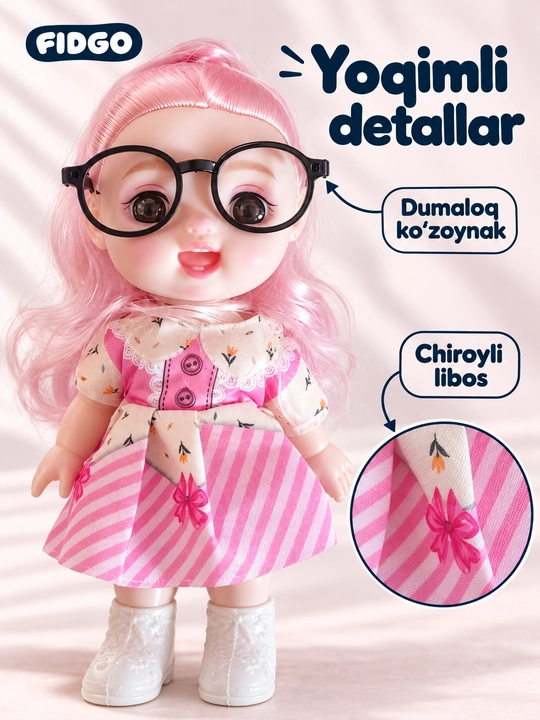 Куклы FIDGO в очках, музыкальные Baby Lovely 20 см и модели 30 см