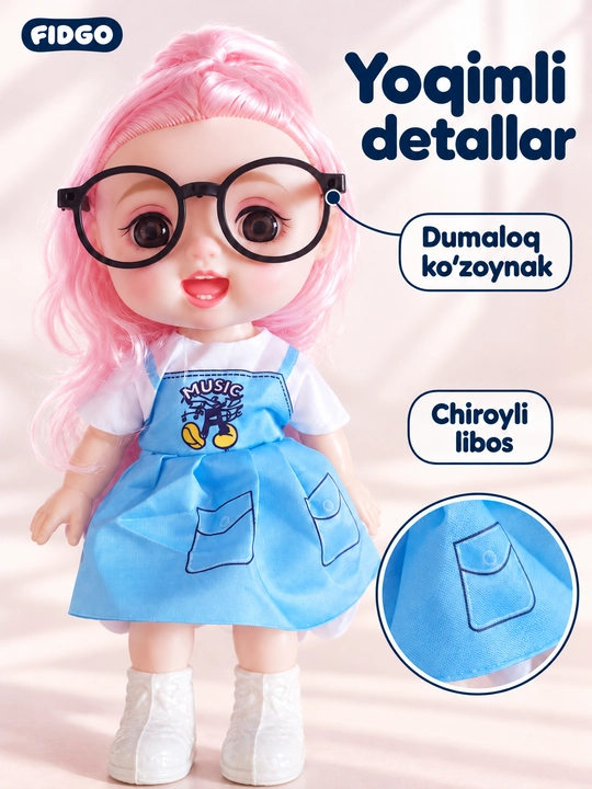 Куклы FIDGO в очках, музыкальные Baby Lovely 20 см и модели 30 см