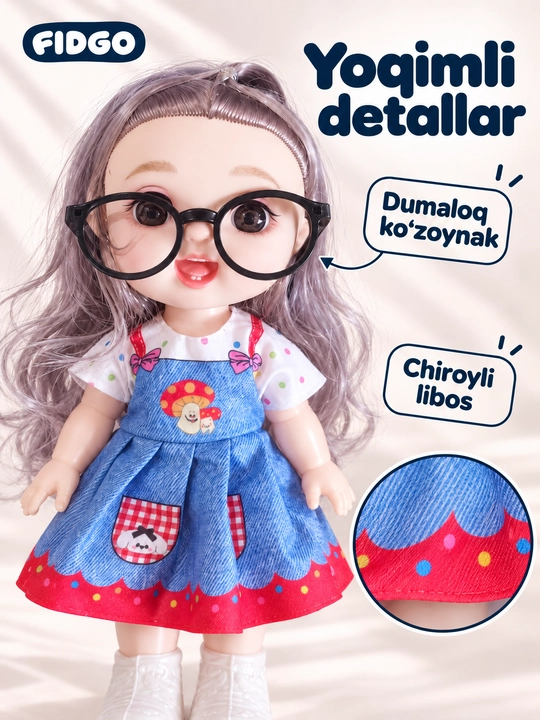Куклы FIDGO в очках, музыкальные Baby Lovely 20 см и модели 30 см