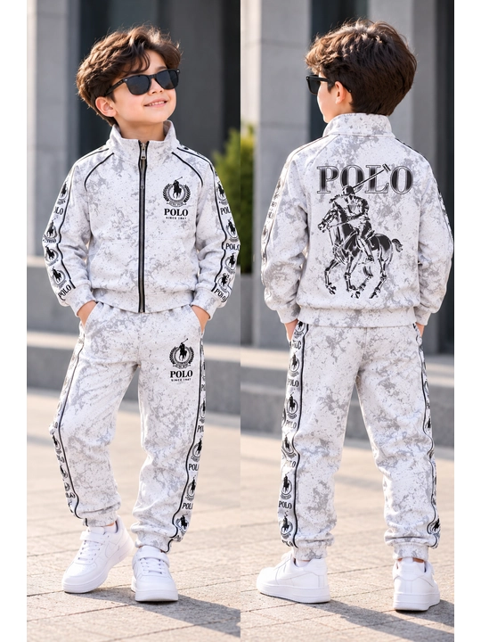 Детский зимний спортивный костюм POLO, тёплая двойка из трёхнитки, 7–9 лет