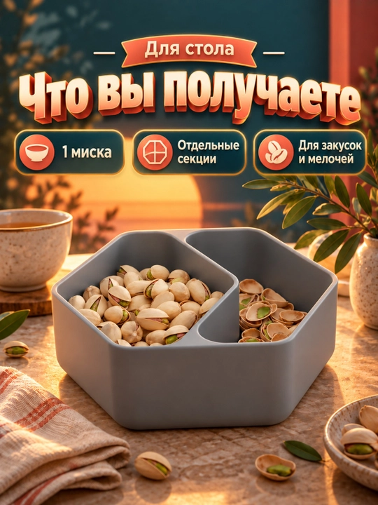 Миска-органайзер с отделениями для стола