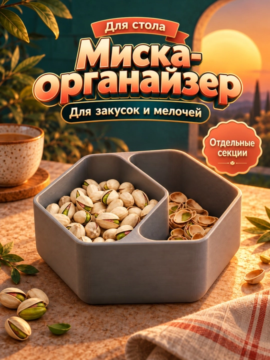 Миска-органайзер с отделениями для стола - 