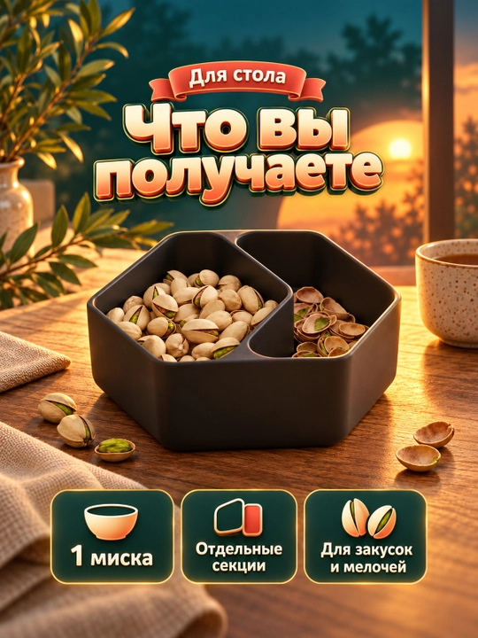 Миска-органайзер с отделениями для стола